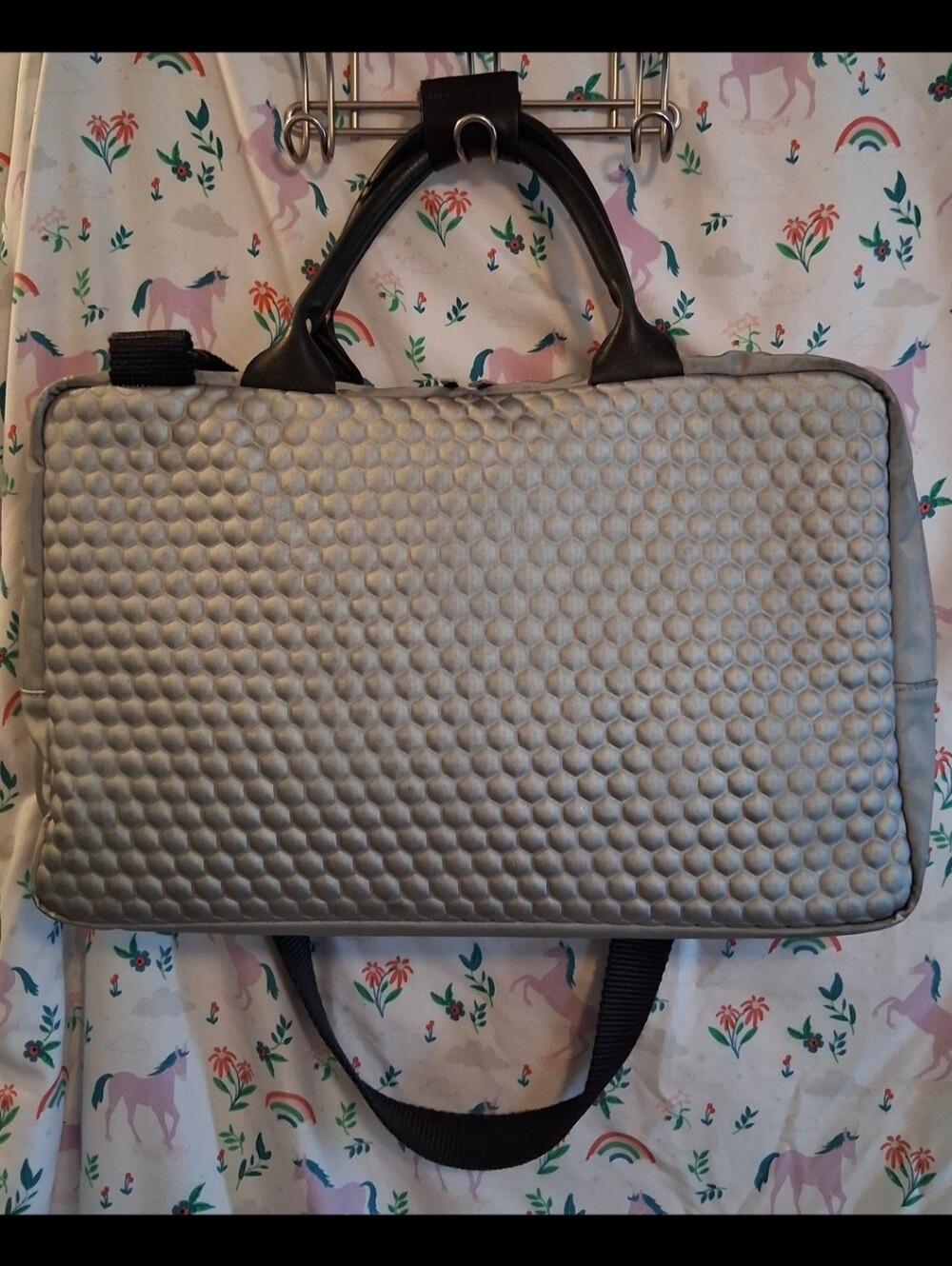 Andrea Valentini Metallic Silver 3D Bubble Business Work School Laptop Bag